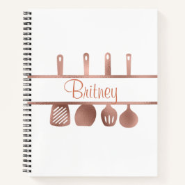 Rose Gold Rezept Kochbuch Personalisiert Notizblock