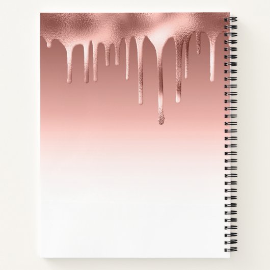 Rose Gold Rezeptbuch Notizblock (Rückseite)