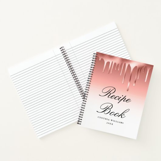 Rose Gold Rezeptbuch Notizblock (Innenseite)