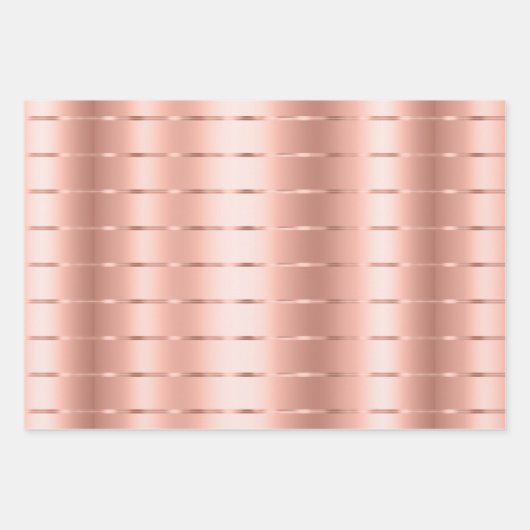 Rose Gold Ribbon Bow Brautparty Geschenkpapier Set (Vorderseite 3)