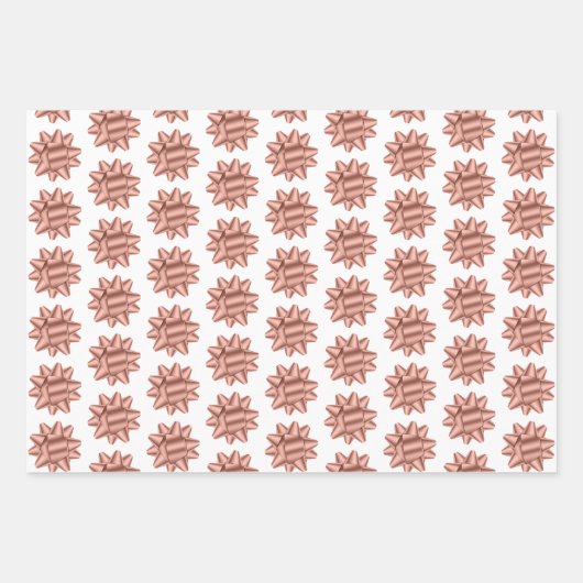 Rose Gold Ribbon Bow Brautparty Geschenkpapier Set (Vorderseite 2)