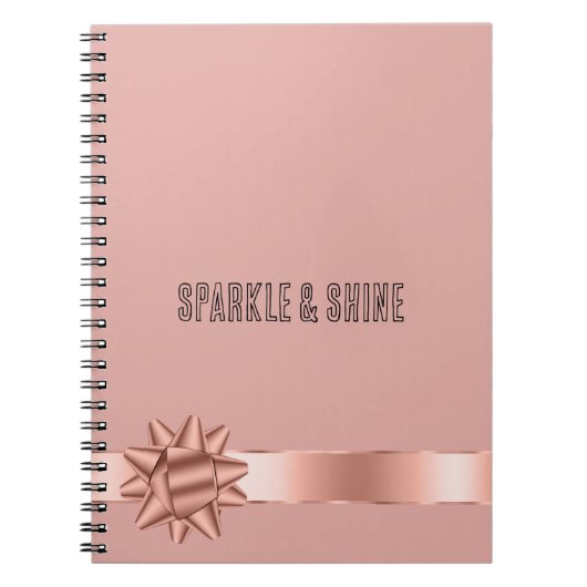 Rose Gold Ribbon Bow Notizblock (Vorderseite)