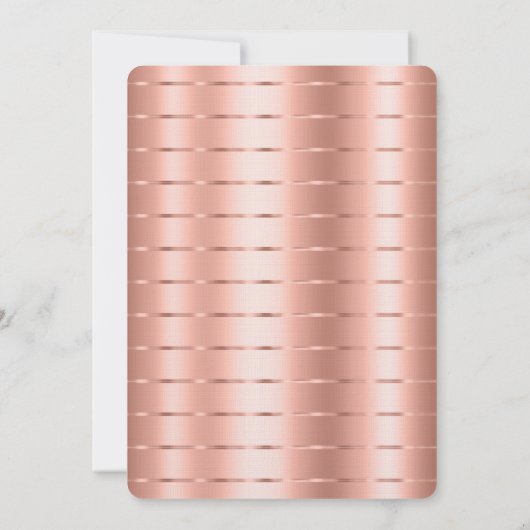 Rose Gold Ribbon Brautparty Einladung (Rückseite)