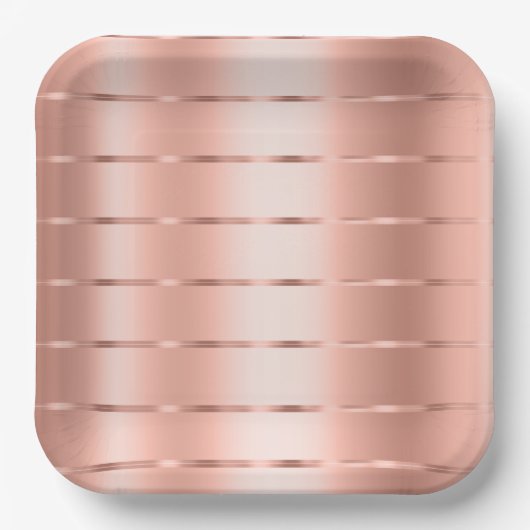 Rose Gold Ribbon Brautparty Pappteller (Vorderseite)