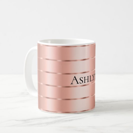 Rose Gold Ribbon Kaffeetasse (Vorderseite Links)