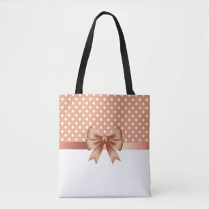 Rose Gold Ribbon und Polka Dots Tasche