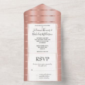 Rose Gold Ribbon Wedding All In One Einladung (Innen Boden)