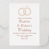 Rose Gold Rings Hochzeitstiefeldeinladungen