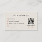 Rose Gold Rolling Button Bäckerei QR Code Visitenkarte (Rückseite)