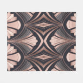 Rose Gold Romance Neo Art Deco Fan Design Fleecedecke (Vorderseite (Horizontal))