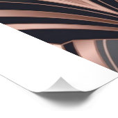 Rose Gold Romance Neo Art Deco Fan Design Poster (Ecke)