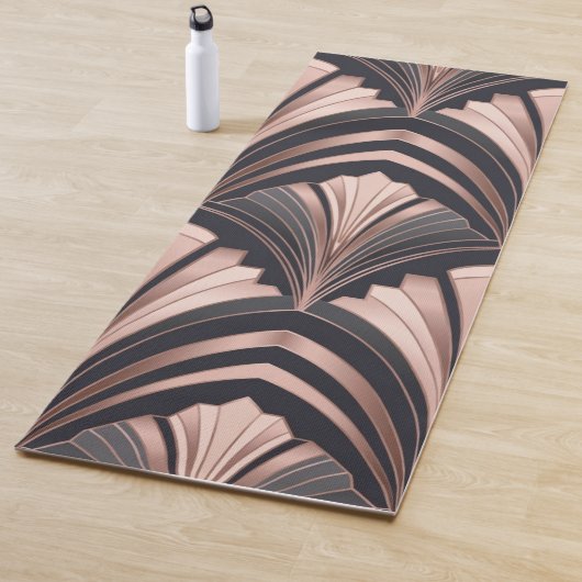 Rose Gold Romance Neo Art Deco Fan Design Yogamatte (Beispiel)