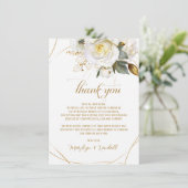 Rose Gold Romantische Blumenhochzeit Dankeskarte (Stehend Vorderseite)