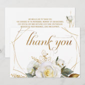 Rose Gold Romantische Blumenhochzeit Dankeskarte (Vorne/Hinten)