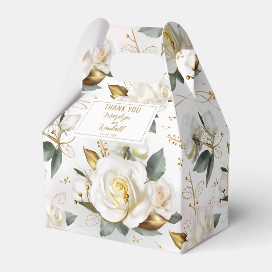 Rose Gold Romantische Blumenhochzeit Geschenkschachtel (Vorderseite)