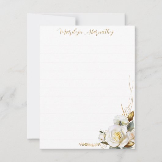 Rose Gold Romantische Blumenregulierung Mitteilungskarte (Vorderseite)