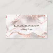 Rose Gold Rosa Age Marmor QR Code Social Media Visitenkarte (Vorderseite)