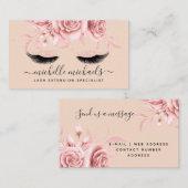 Rose Gold Rosa Augenbrauen Bläschen Visitenkarte (Vorne/Hinten)