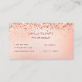 Rose Gold Rosa Ballet Studiologo Visitenkarte (Rückseite)
