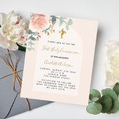 Rose Gold Rosa Blumenkreuz Erster Kommune