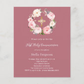 Rose gold Rosa Blütenpracht Erste Einladung (Vorderseite)