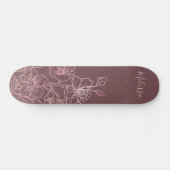 Rose Gold Rosa Blütenrosa Skateboard (Horizontal)