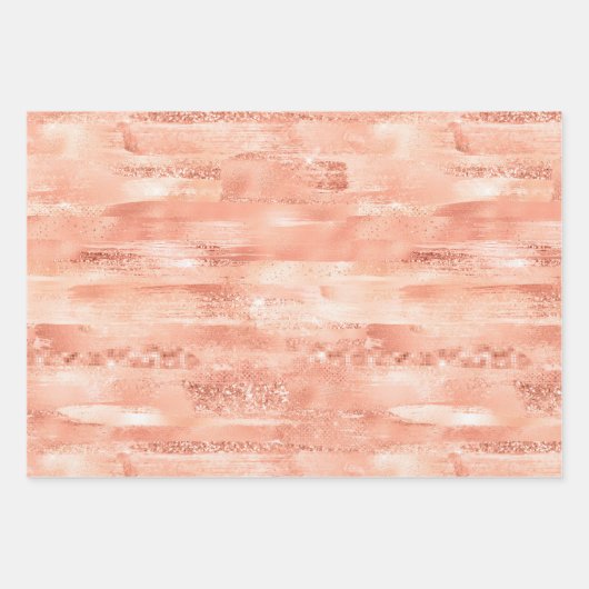 Rose Gold Rosa Einhorn Sparkone Geschenkpapier Set (Vorderseite 3)