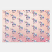 Rose Gold Rosa Einhorn Sparkone Geschenkpapier Set (Vorderseite)