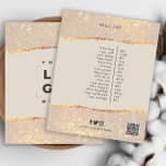 Rose gold Rosa elegante moderne mädchenhafte Preis Flyer<br><div class="desc">Rose Gold Schwarz-Rosa Glitzer elegante moderne mädchenhafte QR-Code Branding Business Design.</div>