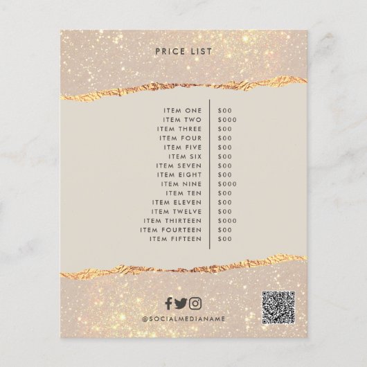 Rose gold Rosa elegante moderne mädchenhafte Preis Flyer (Vorne)