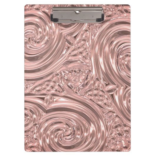Rose gold Rosa elegante Prägung Look Art Nouveau Klemmbrett (Vorderseite)