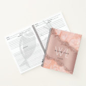 Rose Gold Rosa Farbrosa Agate Geode Glitzer Rezept Notizblock (Innenseite)