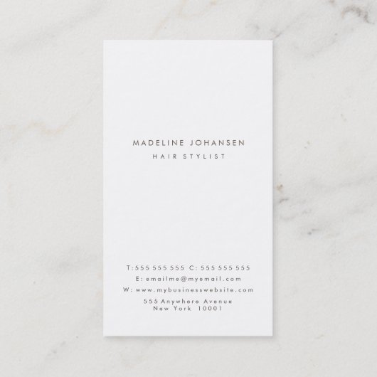 Rose Gold Rosa Fohlen Weiße Streifen Haarstiel Visitenkarte (Rückseite)