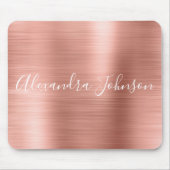 Rose Gold - Rosa Foil Moderne Girl Mousepad (Vorne)