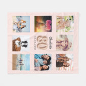Rose Gold Rosa Foto Collage Name Fleecedecke (Vorderseite (Horizontal))