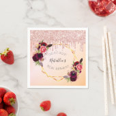 Rose Gold rosa geometrischer Glitzer des 80. Gebur Serviette (Beispiel)