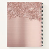 Rose Gold Rosa Girl-Glitzer-Staubmonogramm Notizblock (Rückseite)