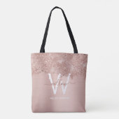 Rose Gold Rosa Girl-Glitzer-Staubmonogramm Tasche (Rückseite)