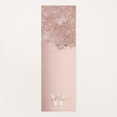 Rose Gold Rosa Girl-Glitzer-Staubmonogramm Yogamatte (Vorderseite)