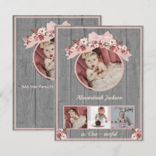 Rose gold Rosa Girls1st Geburtstag Sie ist eingrad