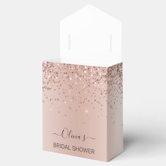 Rose Gold - Rosa Glitzer Brautparty Geschenkschachtel (Geöffnet)