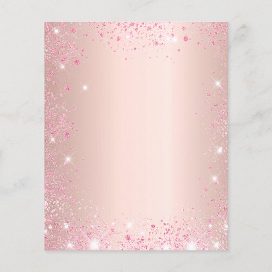Rose Gold Rosa Glitzer Flyer (Hinten)