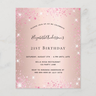 Rose Gold Rosa Glitzer Flyer