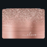 Rose Gold Rosa Glitzer gebürstetes Metal Monogramm iPad Pro Cover<br><div class="desc">Rose Gold - Schwarz rosa Imitate Foil metallic Sparkle Glitzer gebürstete Metal Monogram Name Laptop Case. Das macht den perfekten 16 Geburtstag,  Hochzeit,  Brautparty,  Jubiläum,  Babydusche oder Junggeselinnen-Abschied Geschenk für jemanden,  der Lieben glamourösen Luxus und schicke Stile.</div>