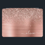 Rose Gold Rosa Glitzer gebürstetes Metal Monogramm iPad Pro Cover<br><div class="desc">Rose Gold - Schwarz rosa Imitate Foil metallic Sparkle Glitzer gebürstete Metal Monogram Name Laptop Case. Das macht den perfekten 16 Geburtstag,  Hochzeit,  Brautparty,  Jubiläum,  Babydusche oder Junggeselinnen-Abschied Geschenk für jemanden,  der Lieben glamourösen Luxus und schicke Stile.</div>