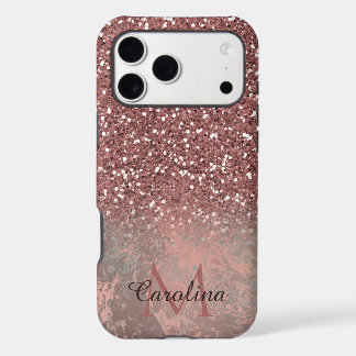Rose Gold Rosa Glitzer, Graumarmor, Personalisiert