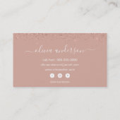 Rose Gold Rosa Glitzer Haar Makeup Salon Visitenkarte (Rückseite)
