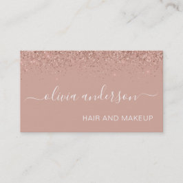 Rose Gold Rosa Glitzer Haar Makeup Salon Visitenkarte