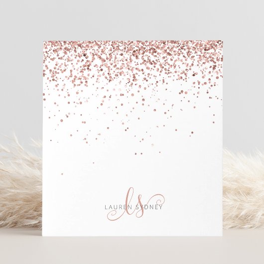 Rose Gold Rosa Glitzer Metal Notizblock