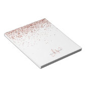 Rose Gold Rosa Glitzer Metal Notizblock (angewinkelt)